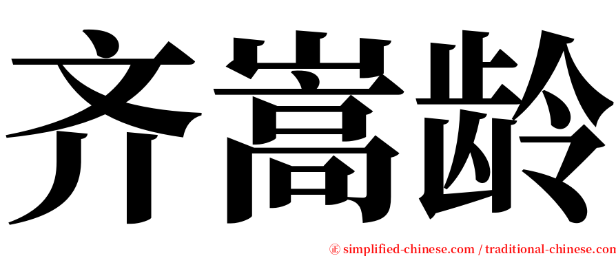 齐嵩龄 serif font
