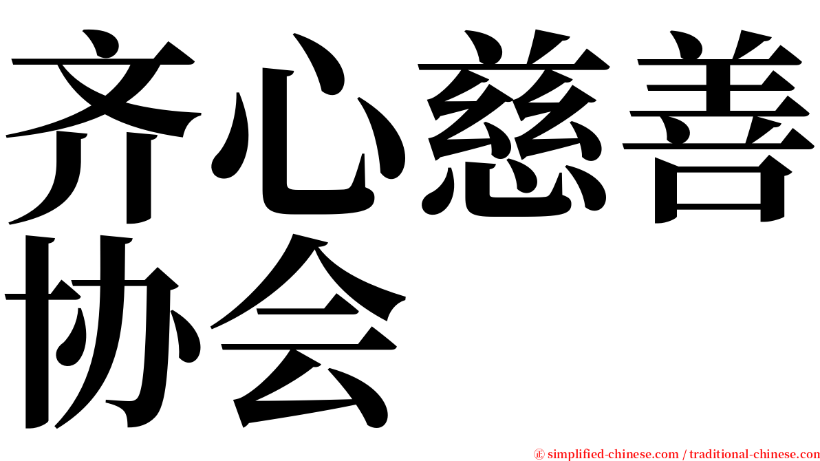 齐心慈善协会 serif font