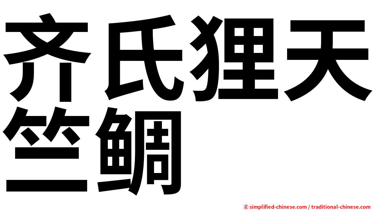 齐氏狸天竺鲷