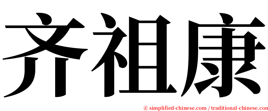 齐祖康 serif font