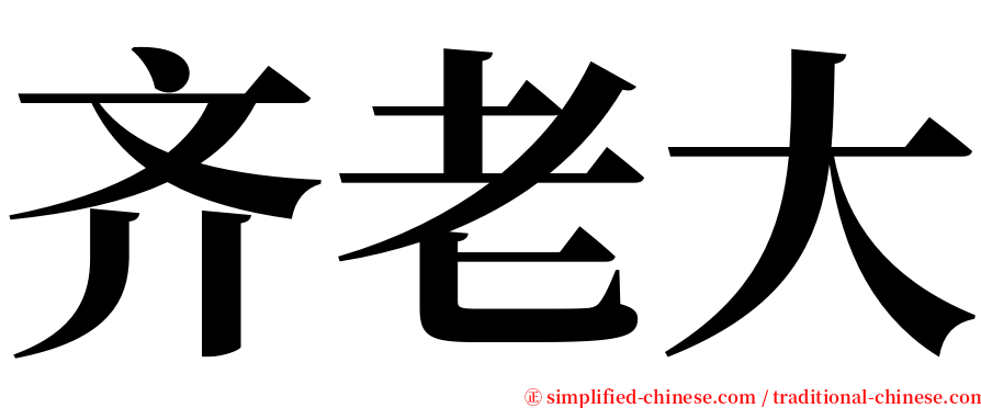 齐老大 serif font