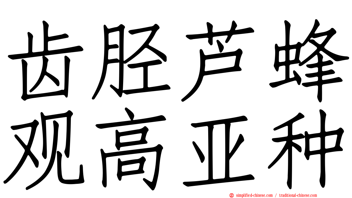 齿胫芦蜂观高亚种