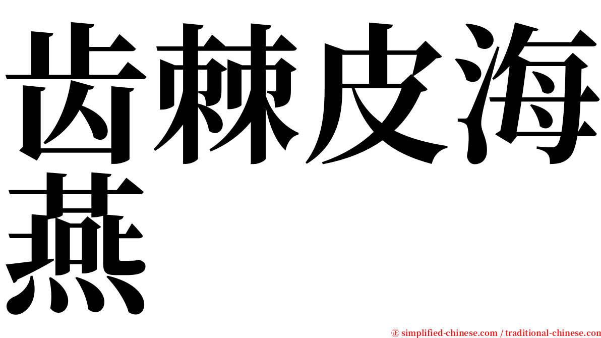 齿棘皮海燕 serif font