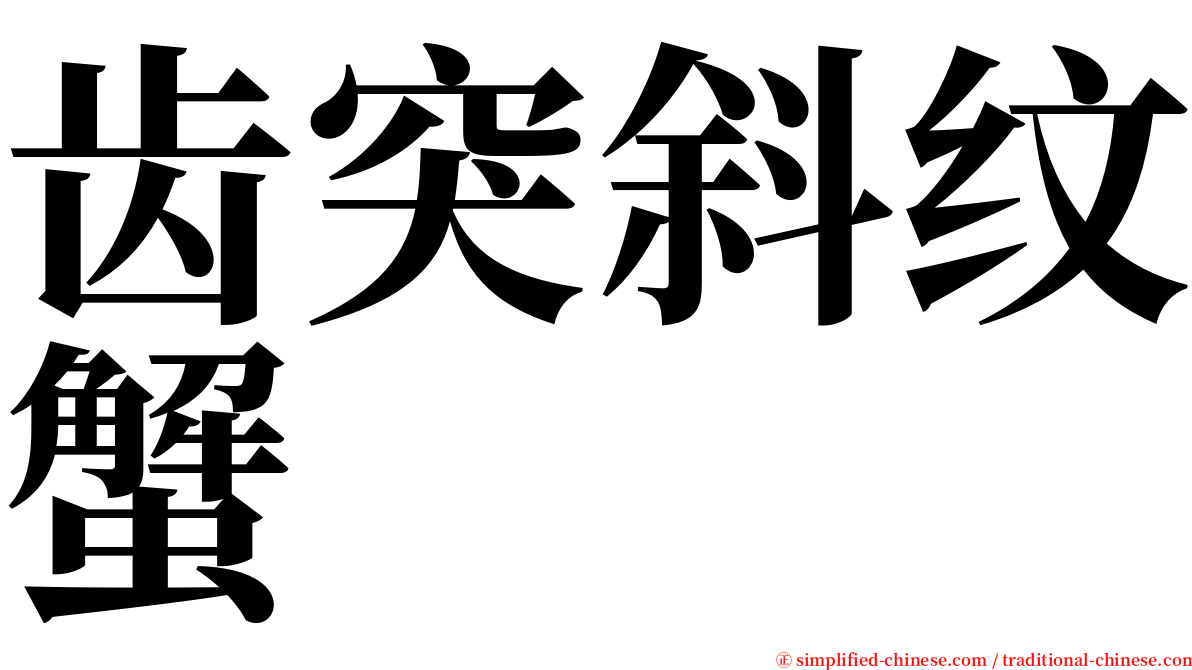 齿突斜纹蟹 serif font