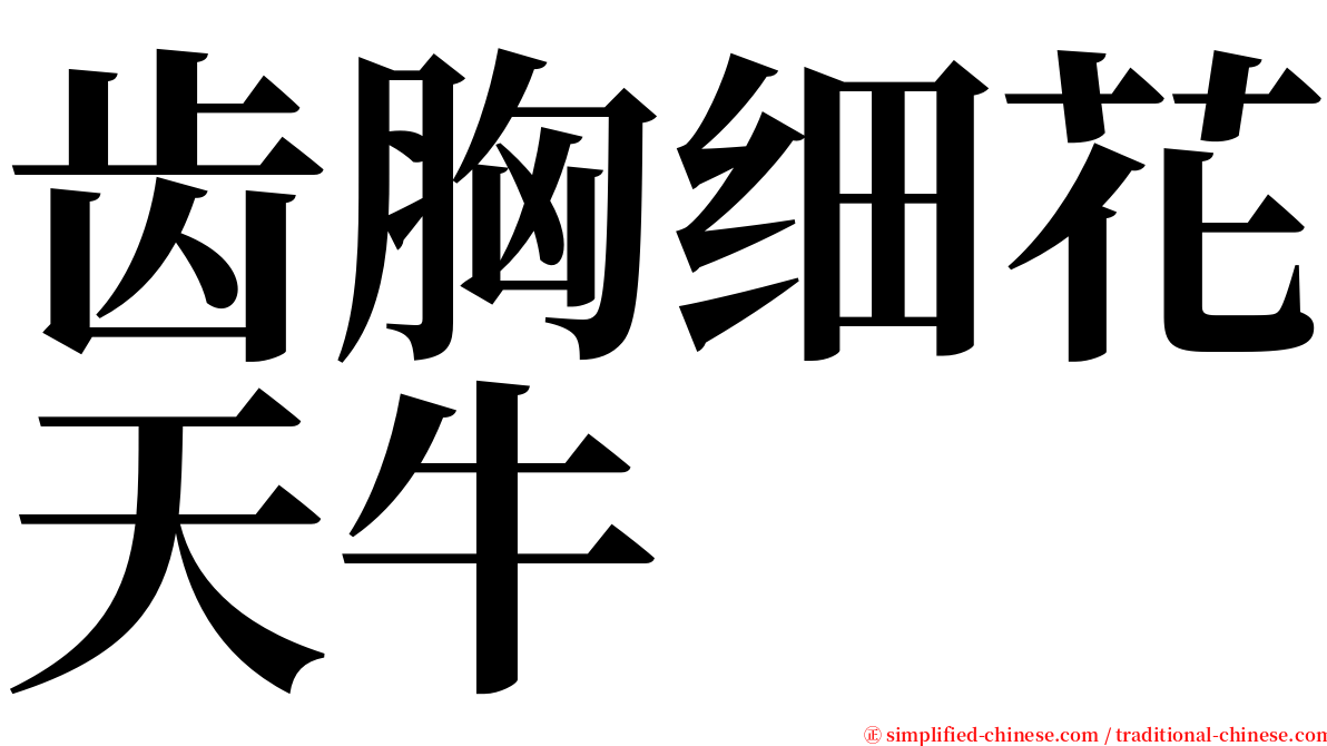 齿胸细花天牛 serif font