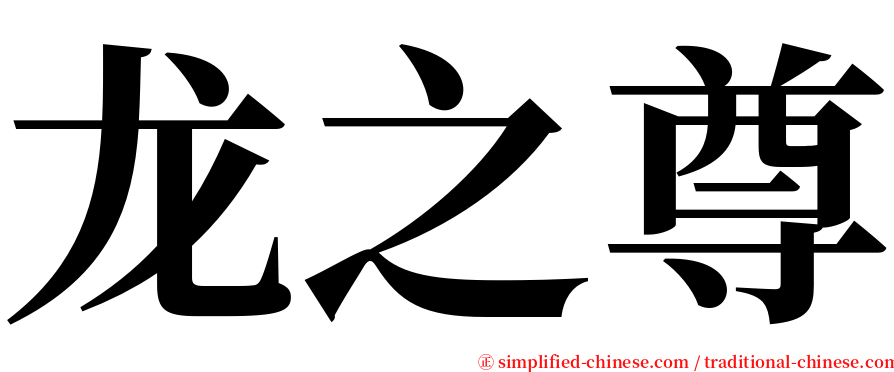 龙之尊 serif font