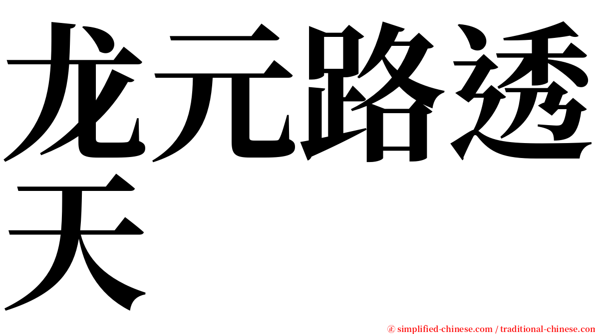 龙元路透天 serif font