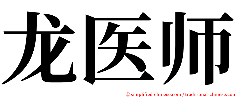 龙医师 serif font