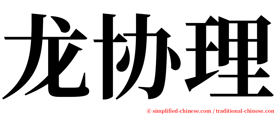 龙协理 serif font