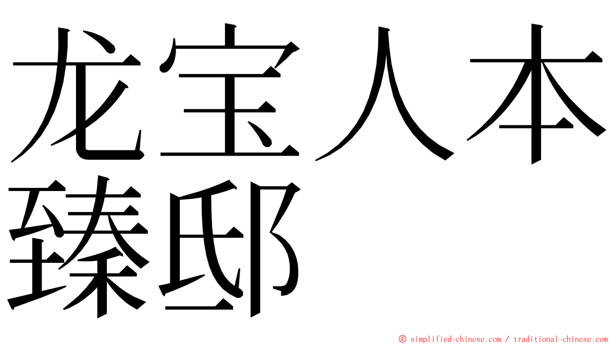 龙宝人本臻邸 ming font