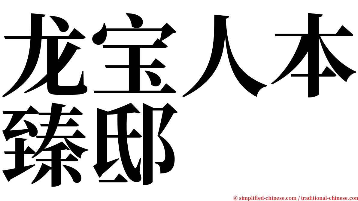龙宝人本臻邸 serif font