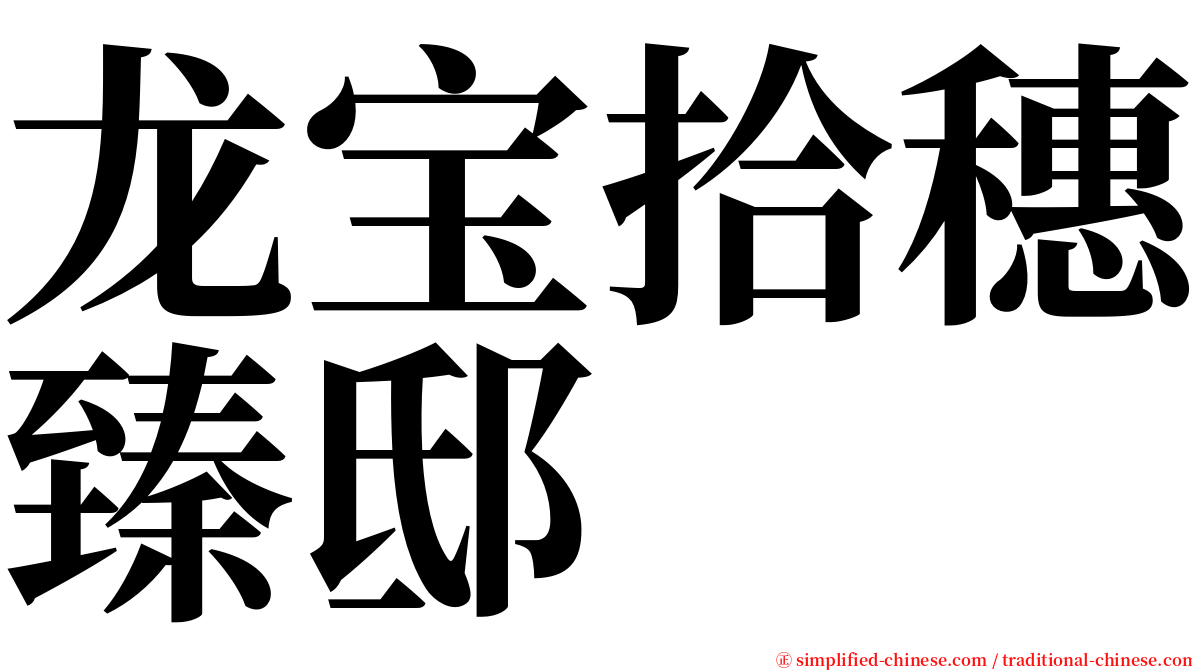 龙宝拾穗臻邸 serif font