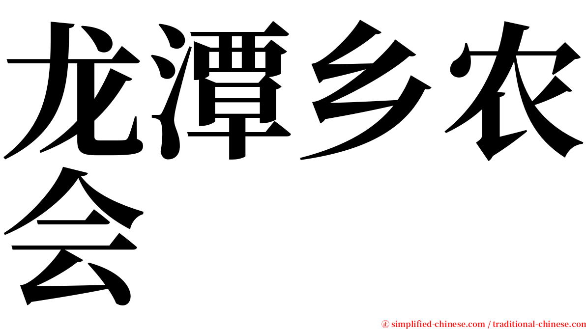 龙潭乡农会 serif font