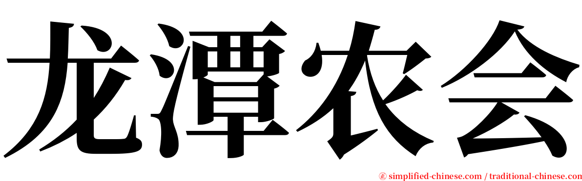 龙潭农会 serif font