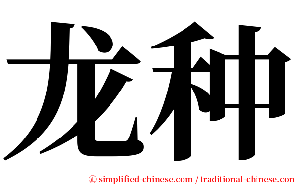 龙种 serif font
