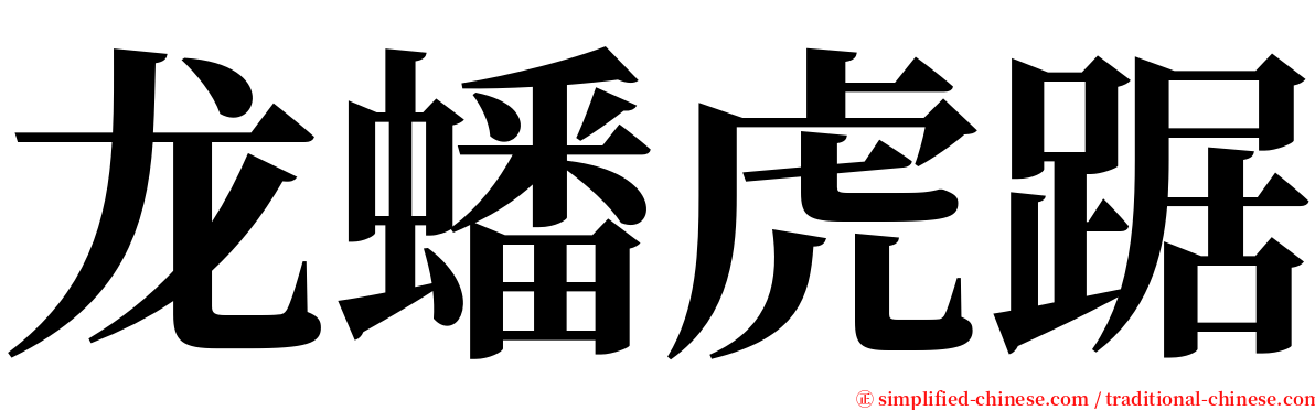 龙蟠虎踞 serif font