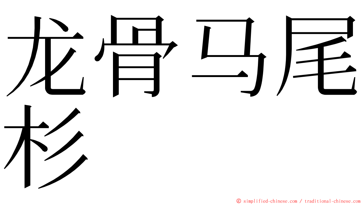 龙骨马尾杉 ming font