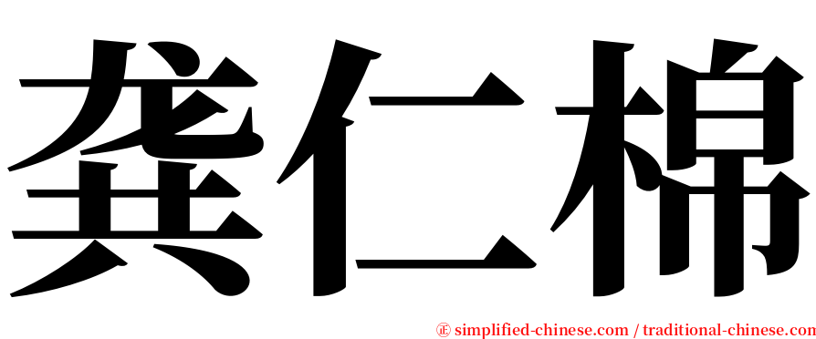 龚仁棉 serif font