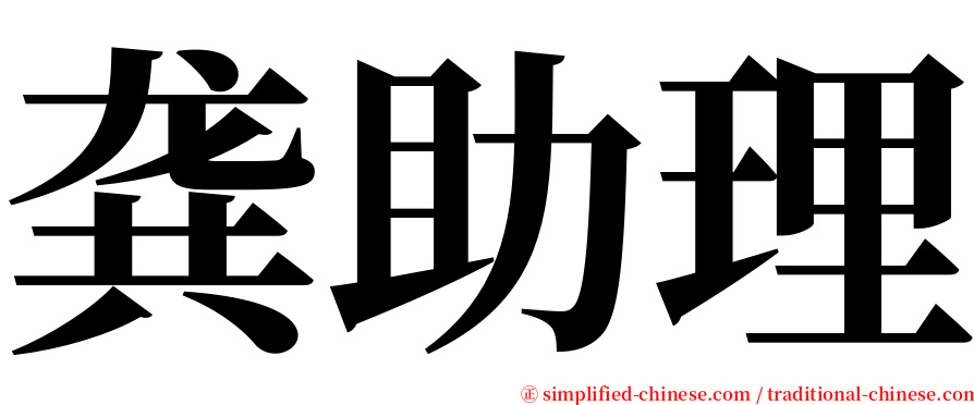 龚助理 serif font