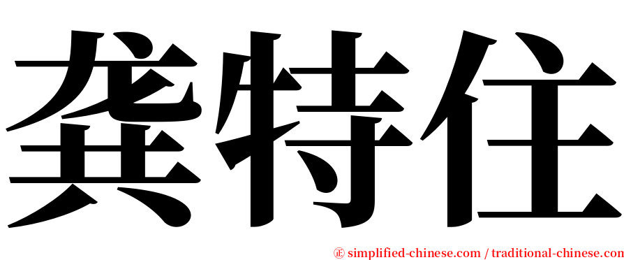 龚特住 serif font