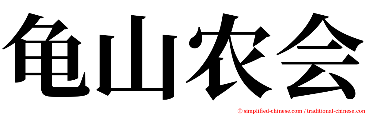 龟山农会 serif font