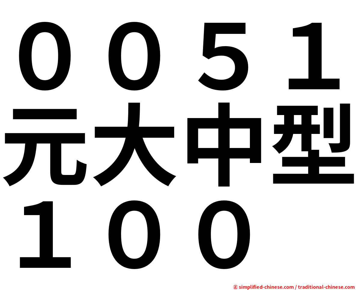 ００５１元大中型１００