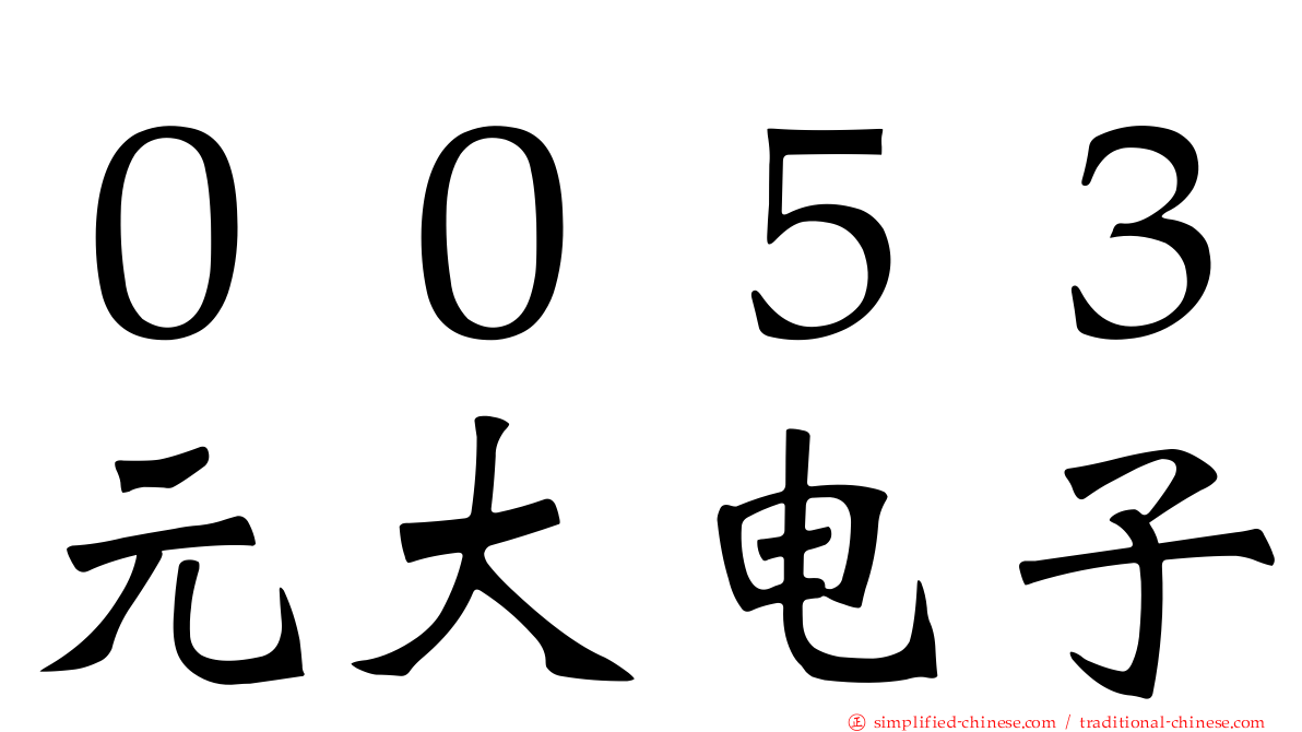 ００５３元大电子