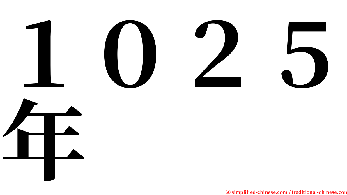 １０２５年 serif font