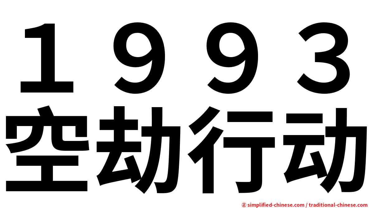 １９９３空劫行动