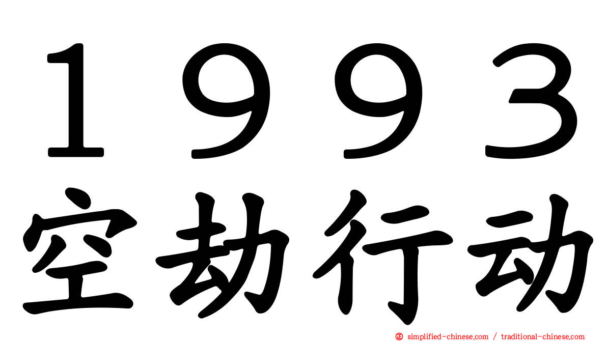 １９９３空劫行动