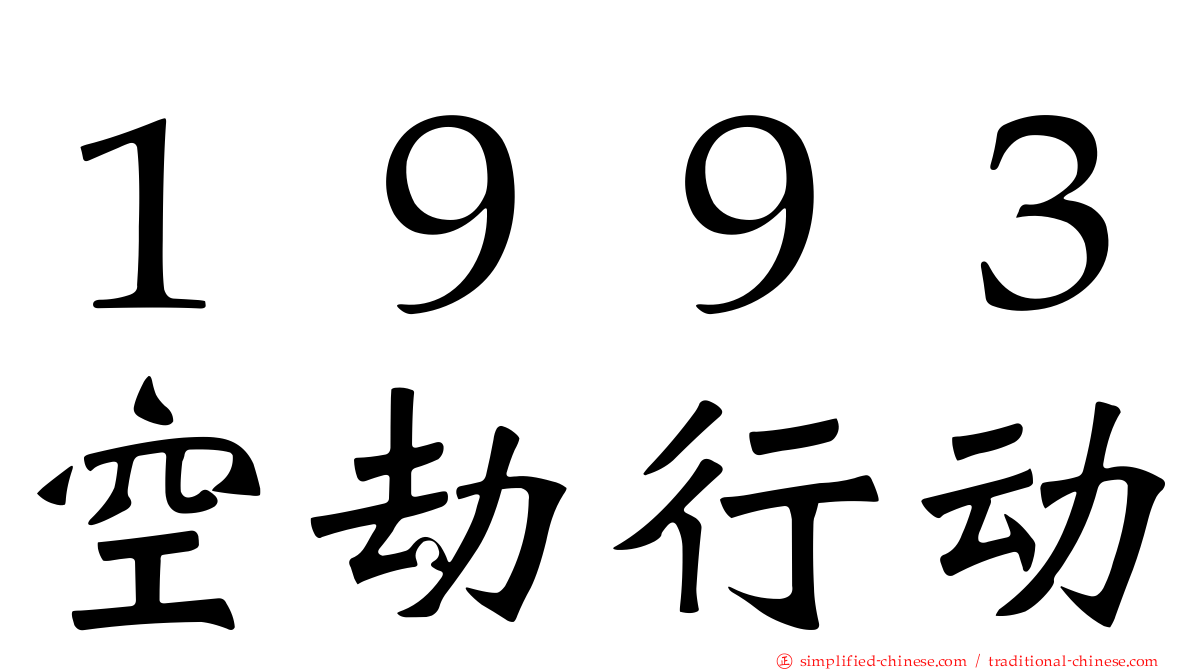 １９９３空劫行动