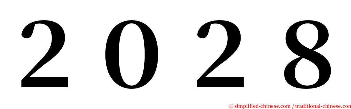 ２０２８ serif font