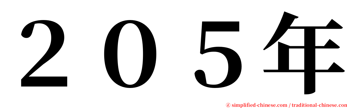２０５年 serif font