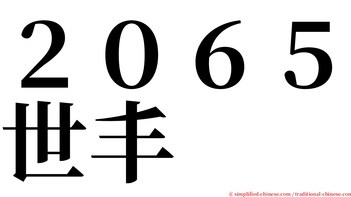 ２０６５世丰 serif font