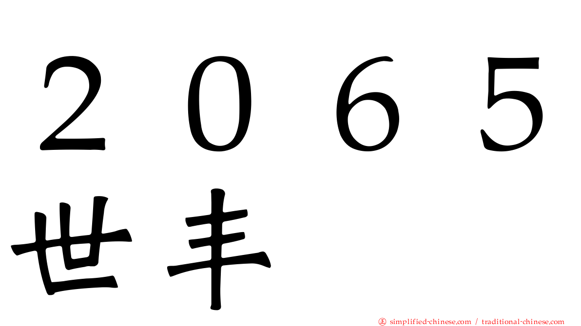 ２０６５世丰