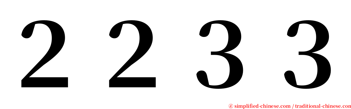 ２２３３ serif font