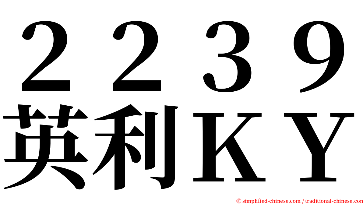 ２２３９英利ＫＹ serif font