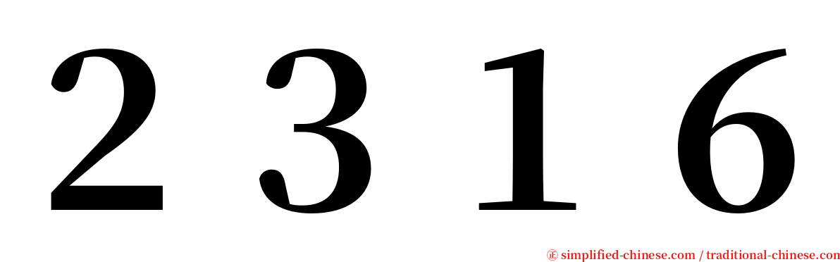 ２３１６ serif font