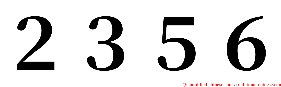 ２３５６ serif font