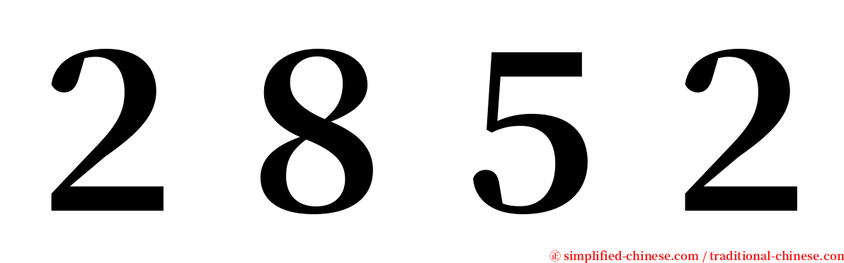 ２８５２ serif font