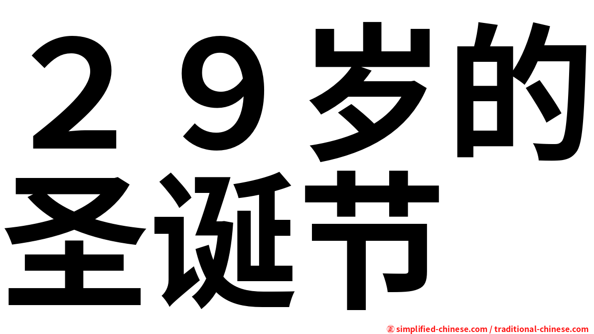 ２９岁的圣诞节