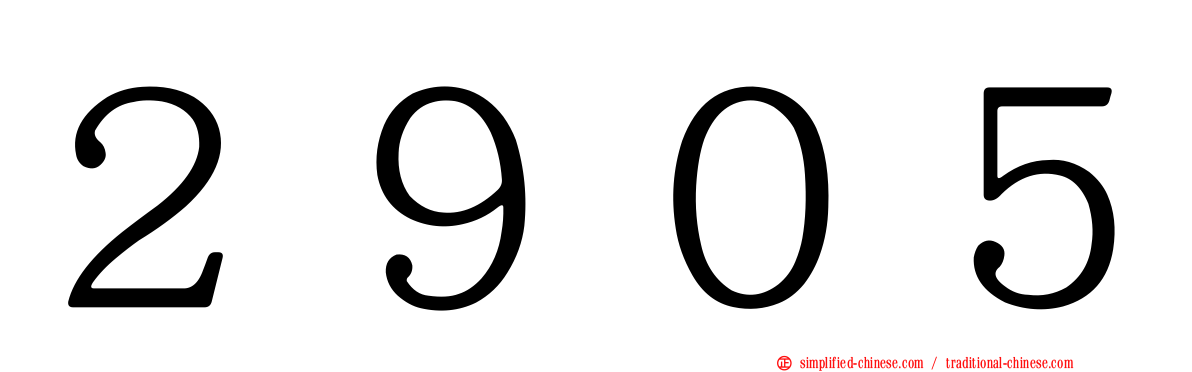 ２９０５