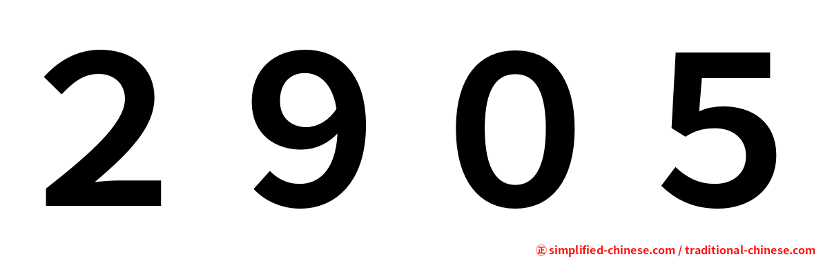 ２９０５