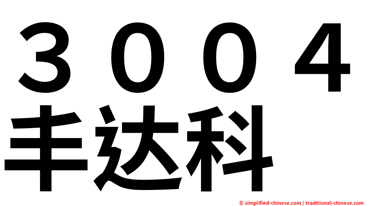 ３００４丰达科