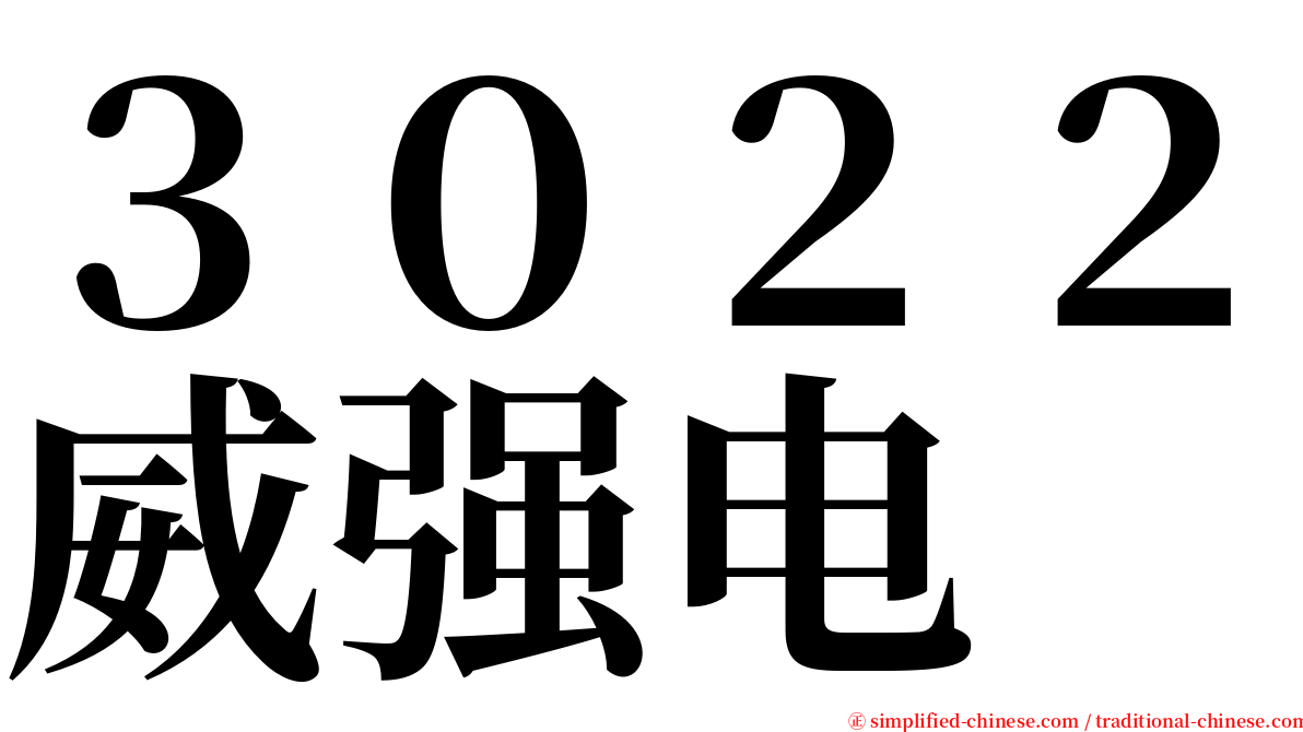 ３０２２威强电 serif font