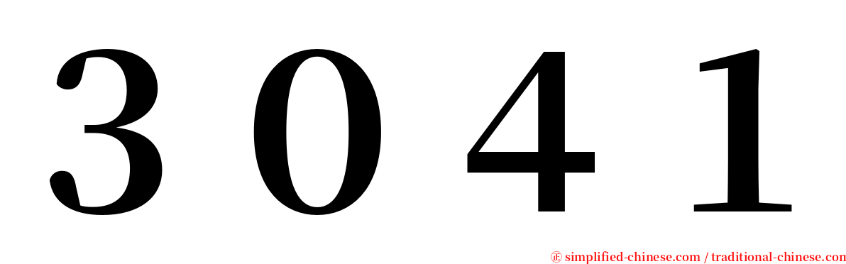 ３０４１ serif font