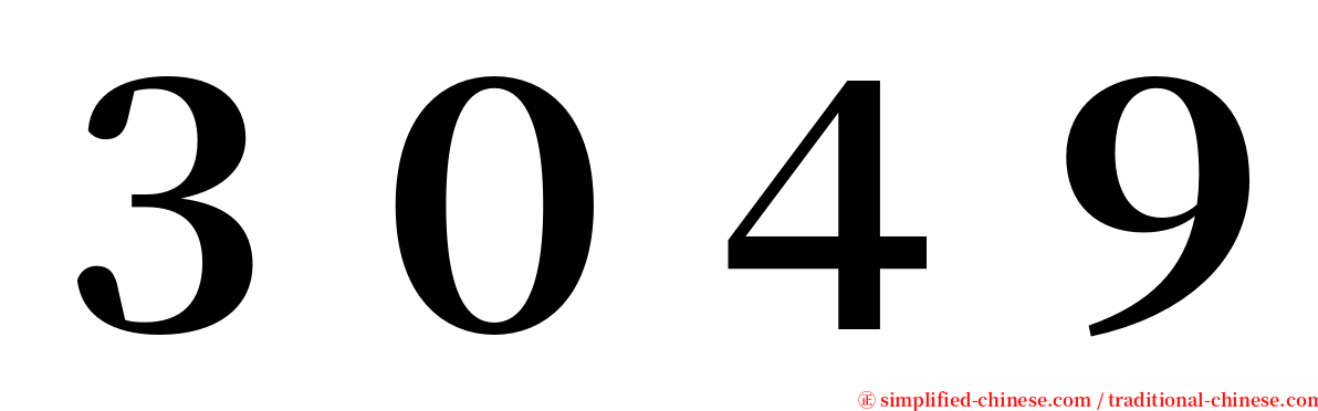 ３０４９ serif font
