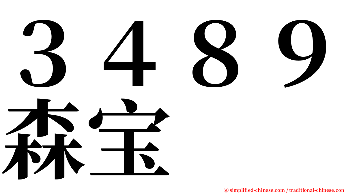 ３４８９森宝 serif font