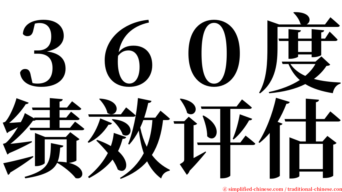 ３６０度绩效评估 serif font