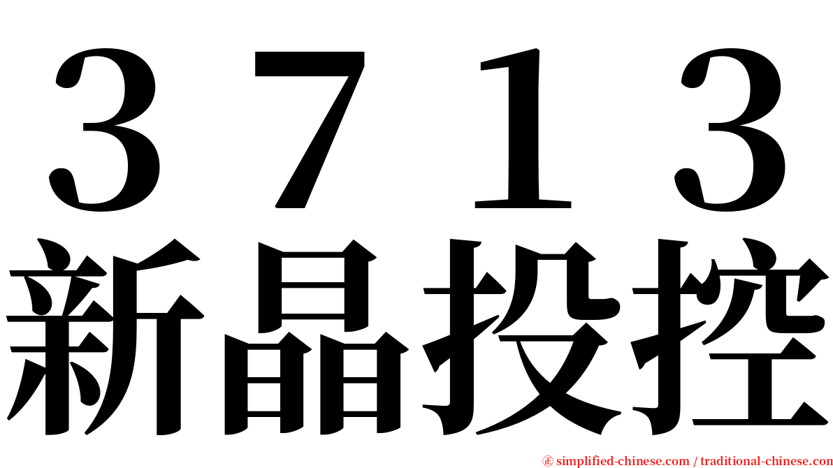 ３７１３新晶投控 serif font